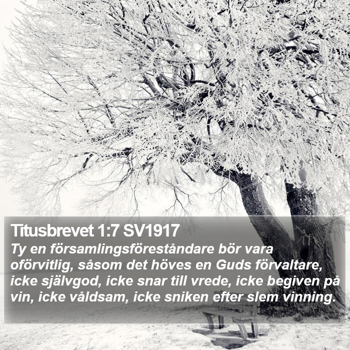 Titusbrevet 1:7 SV1917 Bible Study