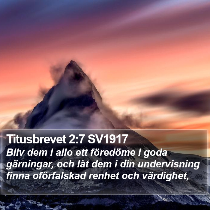 Titusbrevet 2:7 SV1917 Bible Study