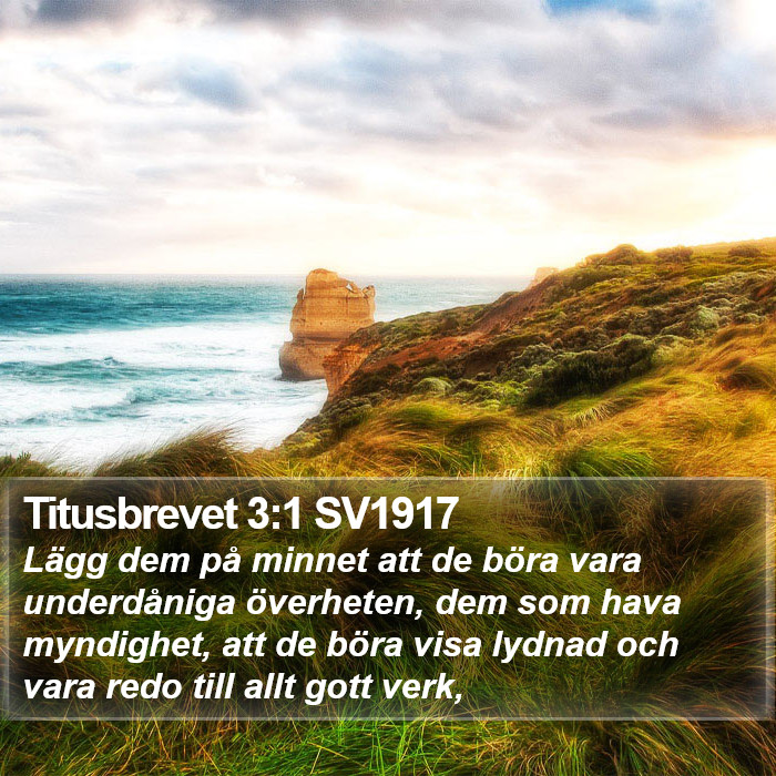 Titusbrevet 3:1 SV1917 Bible Study