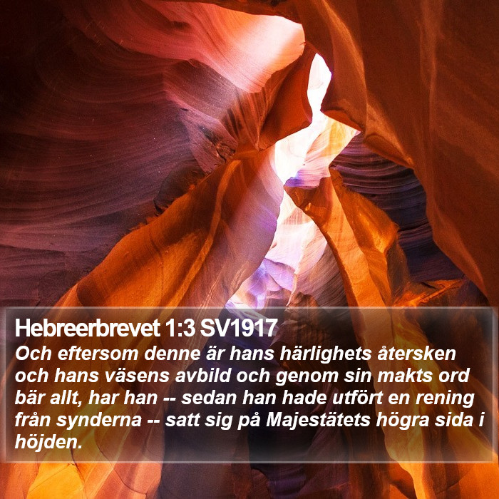 Hebreerbrevet 1:3 SV1917 Bible Study