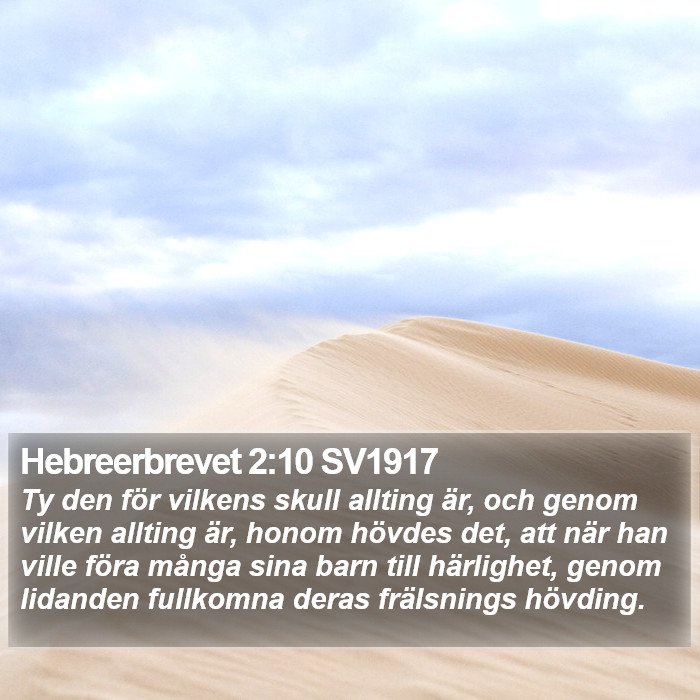 Hebreerbrevet 2:10 SV1917 Bible Study