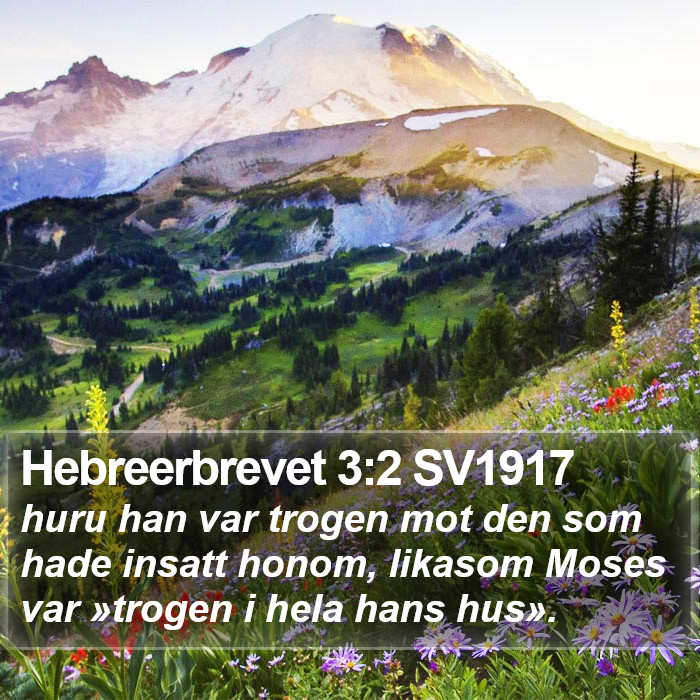 Hebreerbrevet 3:2 SV1917 Bible Study