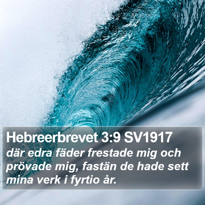 Hebreerbrevet 3:9 SV1917 Bible Study