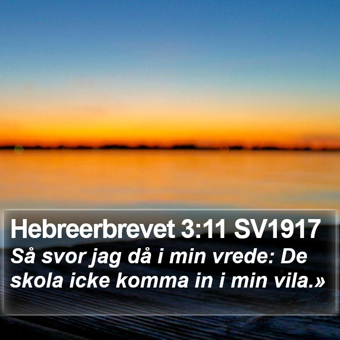 Hebreerbrevet 3:11 SV1917 Bible Study