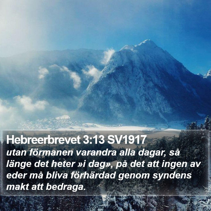 Hebreerbrevet 3:13 SV1917 Bible Study