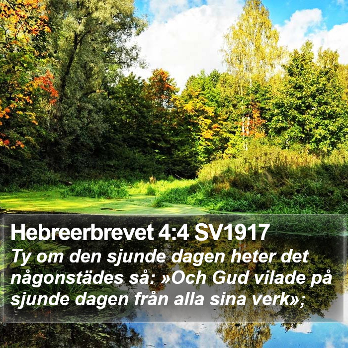 Hebreerbrevet 4:4 SV1917 Bible Study