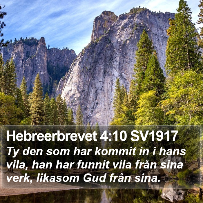 Hebreerbrevet 4:10 SV1917 Bible Study