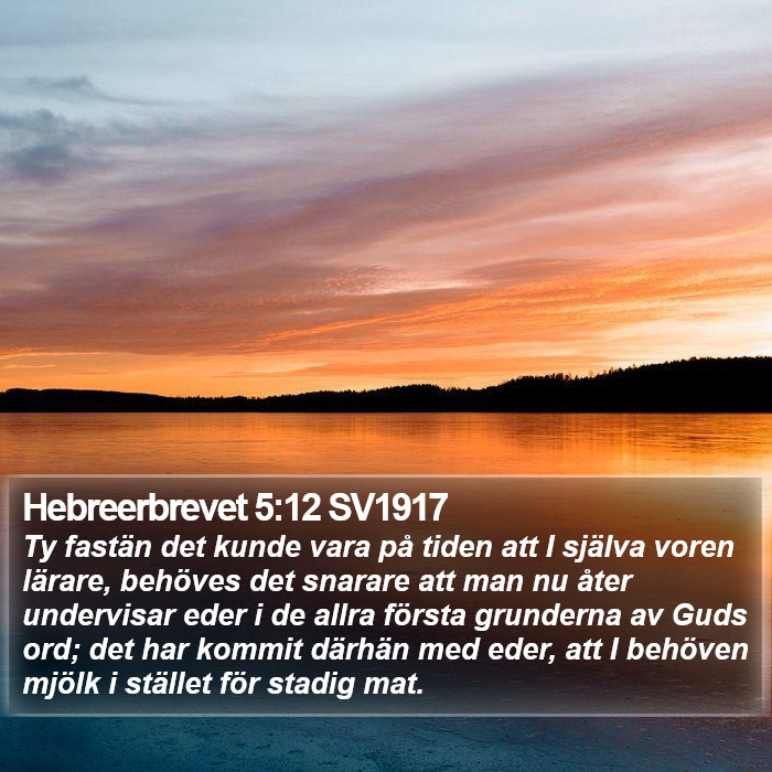 Hebreerbrevet 5:12 SV1917 Bible Study