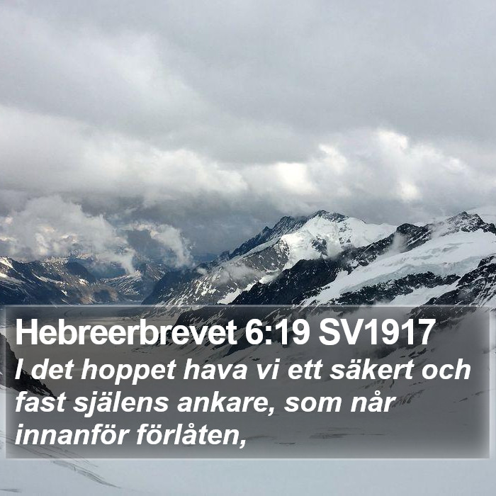 Hebreerbrevet 6:19 SV1917 Bible Study