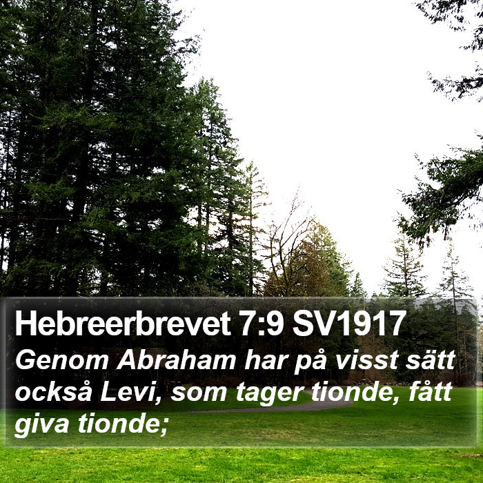 Hebreerbrevet 7:9 SV1917 Bible Study