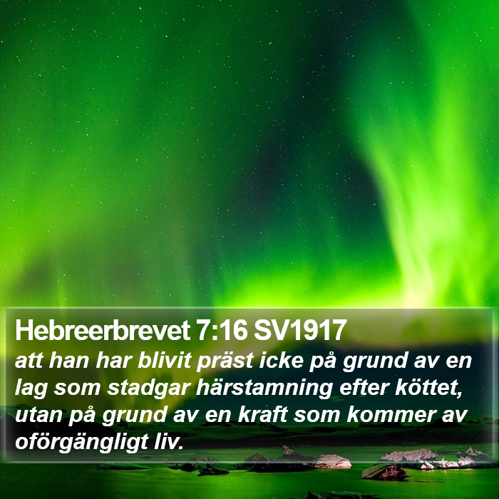 Hebreerbrevet 7:16 SV1917 Bible Study