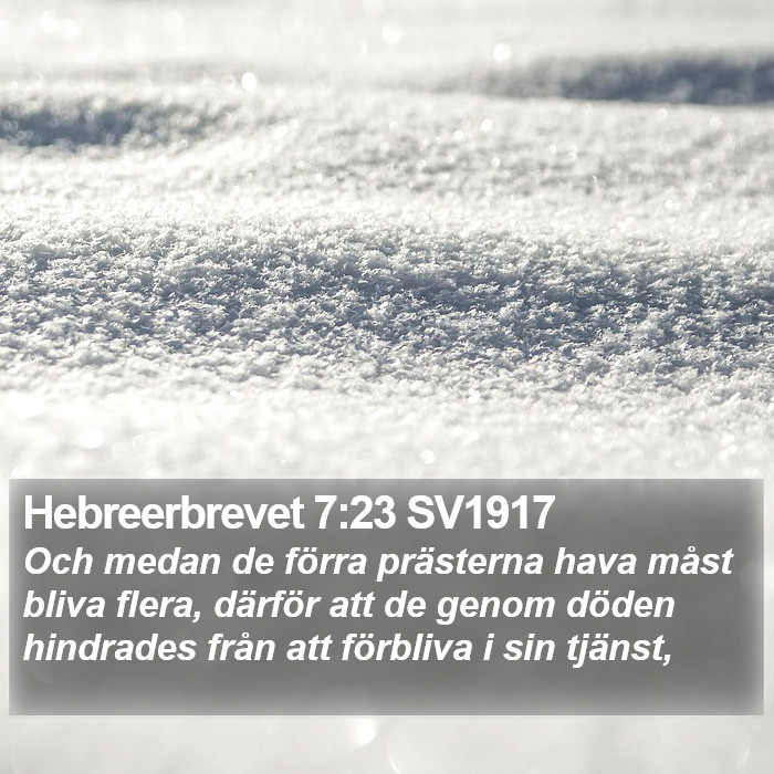 Hebreerbrevet 7:23 SV1917 Bible Study