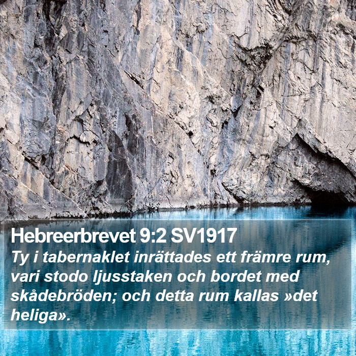 Hebreerbrevet 9:2 SV1917 Bible Study