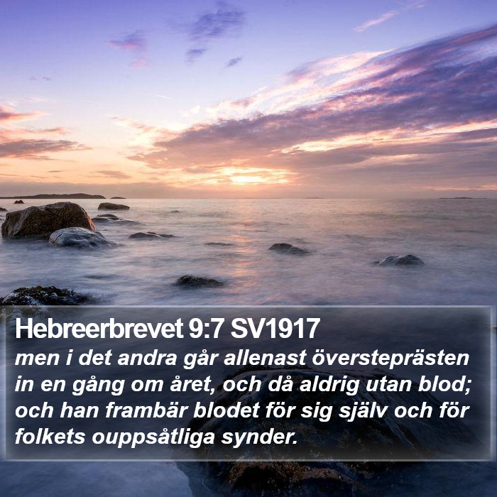 Hebreerbrevet 9:7 SV1917 Bible Study