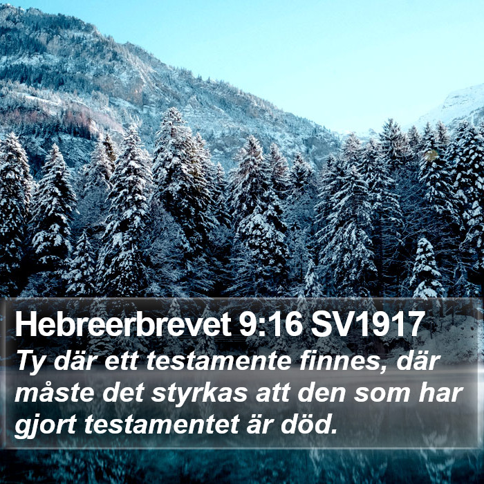 Hebreerbrevet 9:16 SV1917 Bible Study