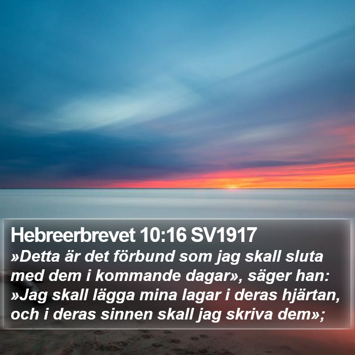 Hebreerbrevet 10:16 SV1917 Bible Study