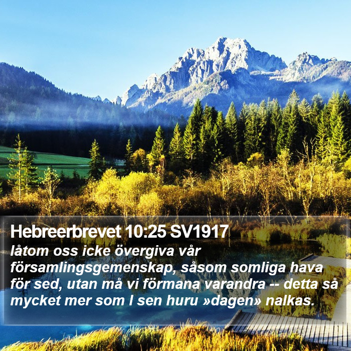 Hebreerbrevet 10:25 SV1917 Bible Study