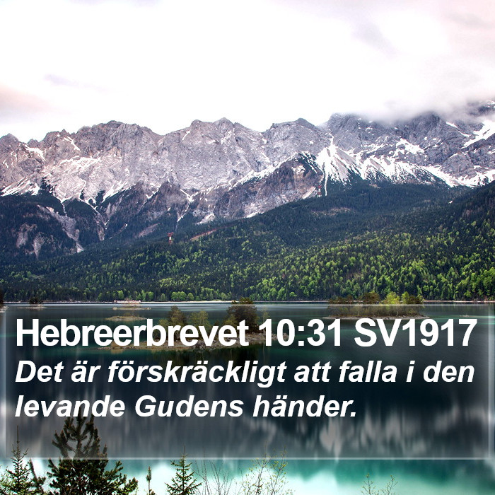 Hebreerbrevet 10:31 SV1917 Bible Study