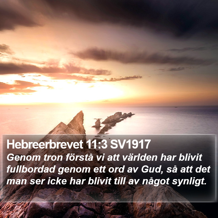 Hebreerbrevet 11:3 SV1917 Bible Study