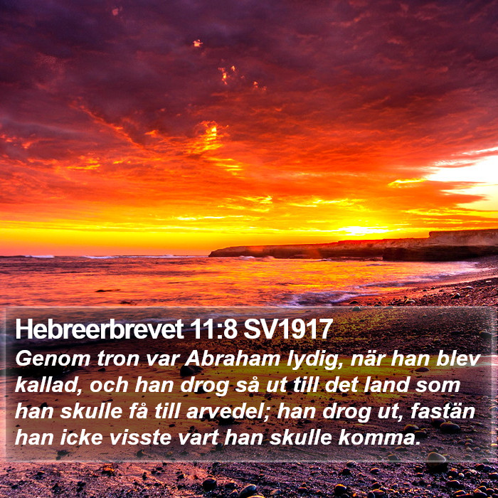 Hebreerbrevet 11:8 SV1917 Bible Study