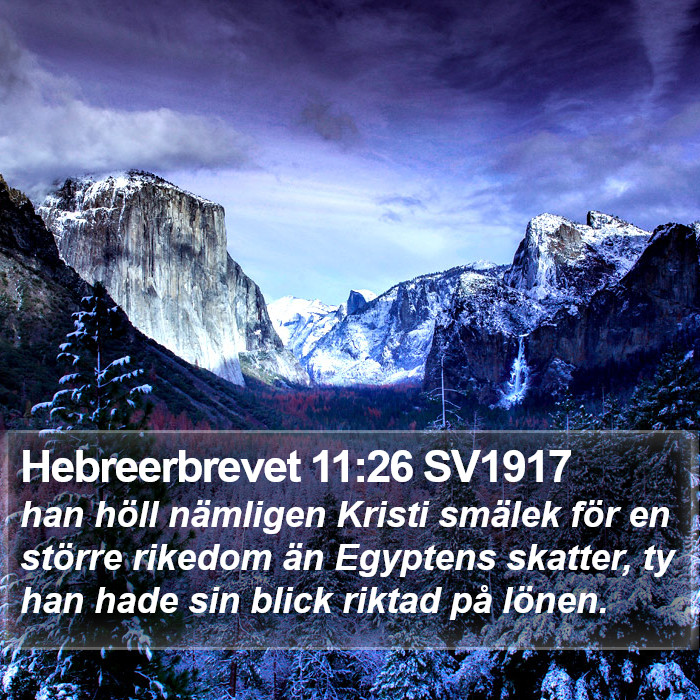 Hebreerbrevet 11:26 SV1917 Bible Study