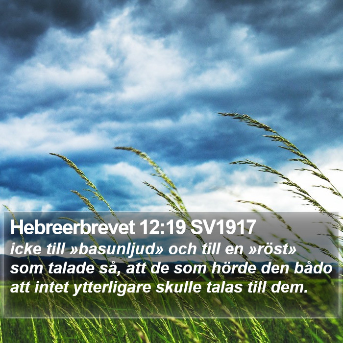 Hebreerbrevet 12:19 SV1917 Bible Study