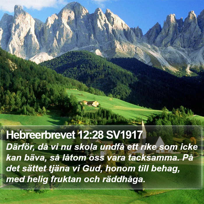 Hebreerbrevet 12:28 SV1917 Bible Study