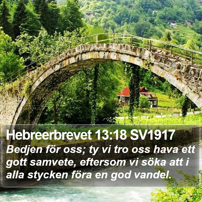 Hebreerbrevet 13:18 SV1917 Bible Study