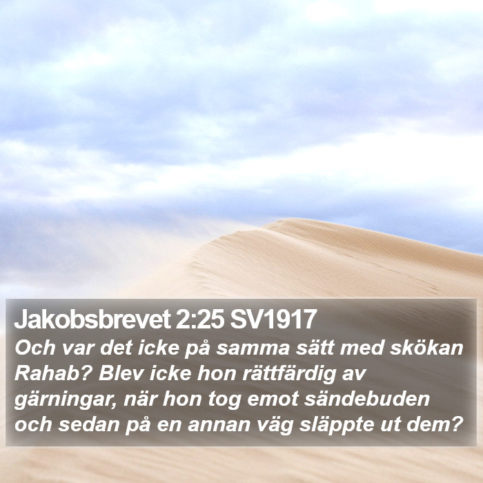 Jakobsbrevet 2:25 SV1917 Bible Study