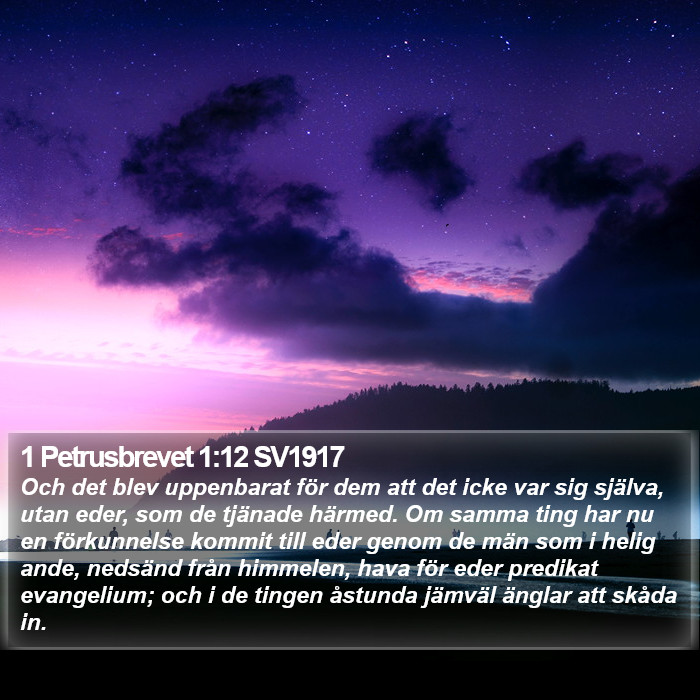 1 Petrusbrevet 1:12 SV1917 Bible Study