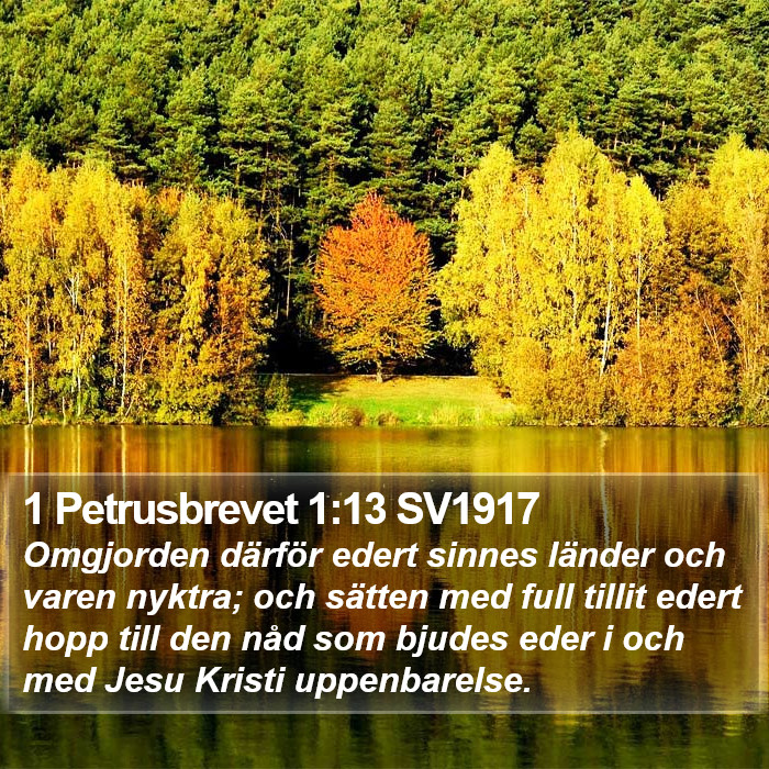 1 Petrusbrevet 1:13 SV1917 Bible Study