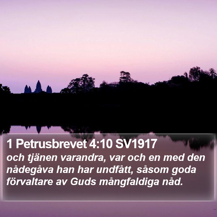 1 Petrusbrevet 4:10 SV1917 Bible Study