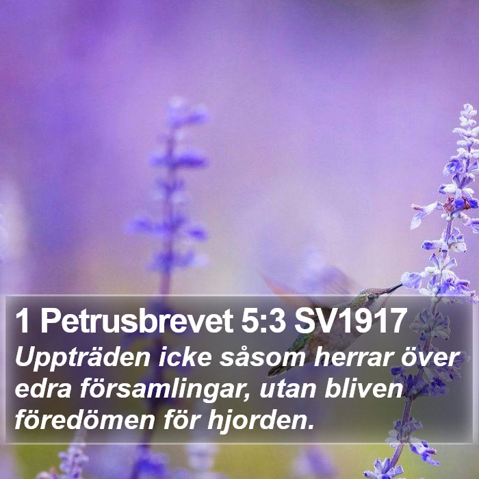 1 Petrusbrevet 5:3 SV1917 Bible Study