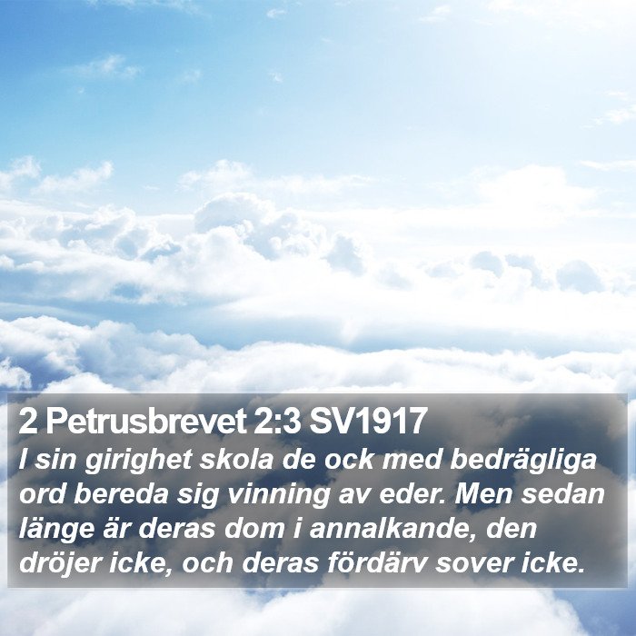 2 Petrusbrevet 2:3 SV1917 Bible Study