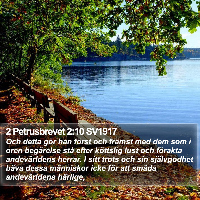 2 Petrusbrevet 2:10 SV1917 Bible Study
