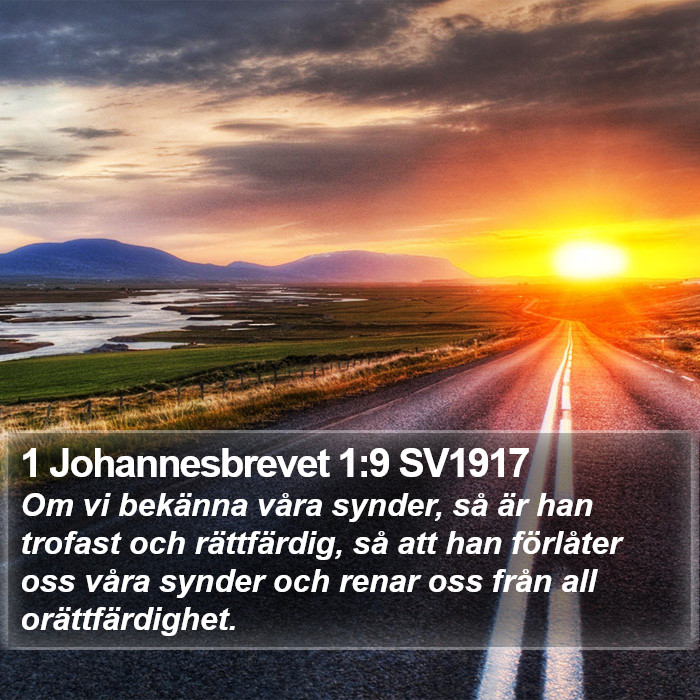 1 Johannesbrevet 1:9 SV1917 Bible Study