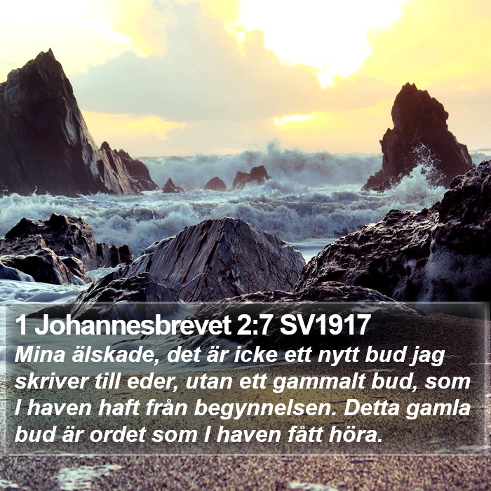 1 Johannesbrevet 2:7 SV1917 Bible Study