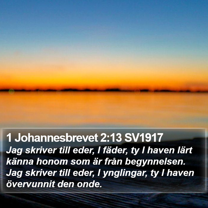 1 Johannesbrevet 2:13 SV1917 Bible Study