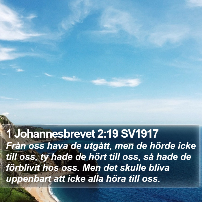 1 Johannesbrevet 2:19 SV1917 Bible Study