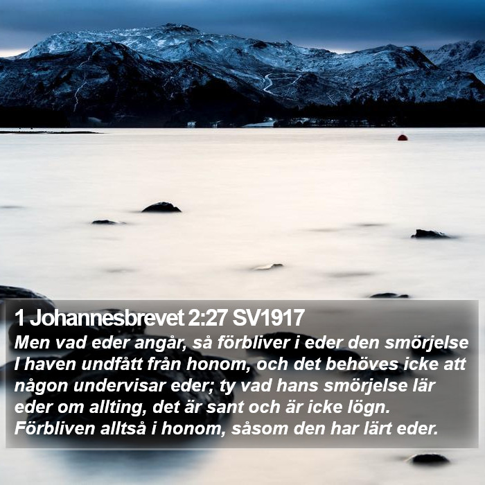 1 Johannesbrevet 2:27 SV1917 Bible Study