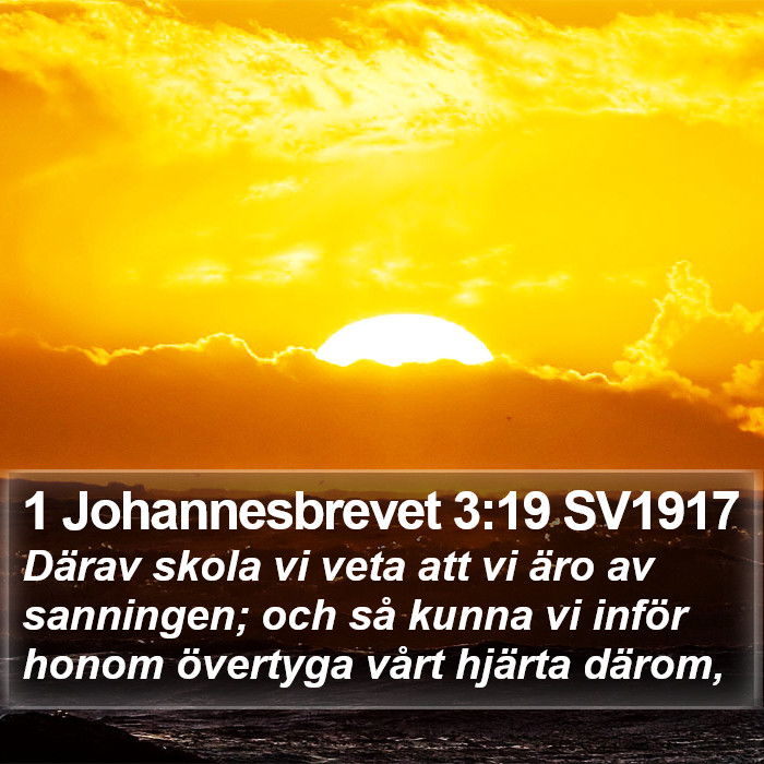 1 Johannesbrevet 3:19 SV1917 Bible Study