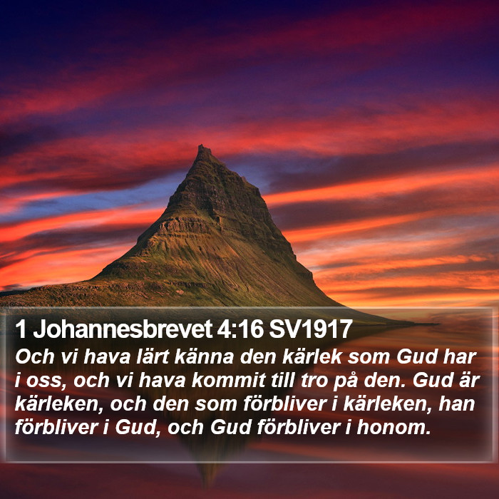 1 Johannesbrevet 4:16 SV1917 Bible Study
