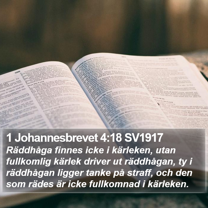 1 Johannesbrevet 4:18 SV1917 Bible Study