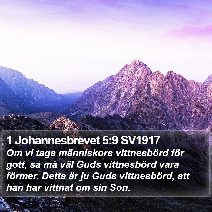 1 Johannesbrevet 5:9 SV1917 Bible Study