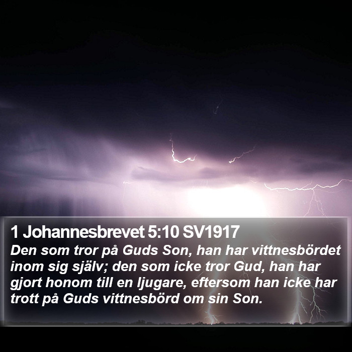 1 Johannesbrevet 5:10 SV1917 Bible Study