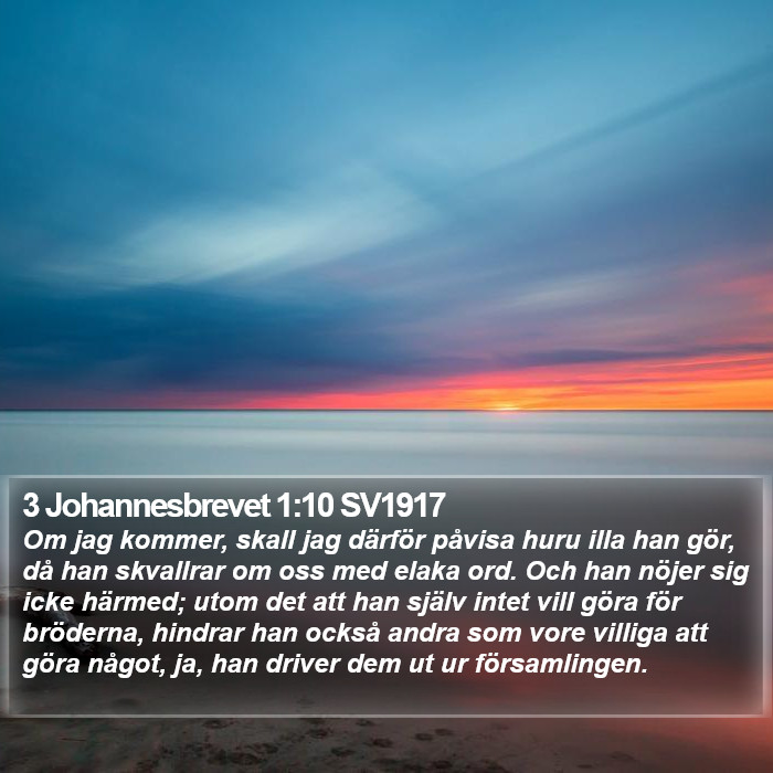 3 Johannesbrevet 1:10 SV1917 Bible Study