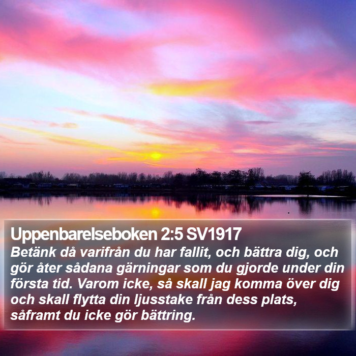 Uppenbarelseboken 2:5 SV1917 Bible Study