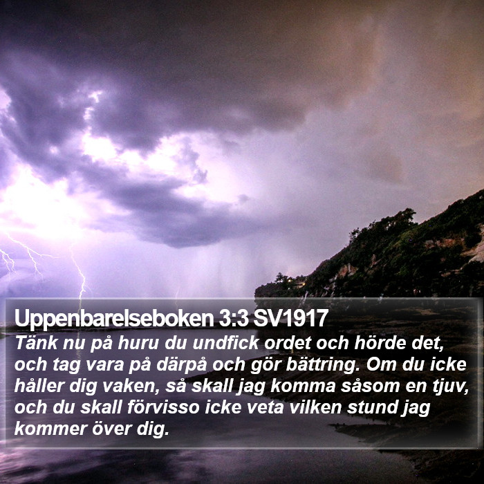 Uppenbarelseboken 3:3 SV1917 Bible Study