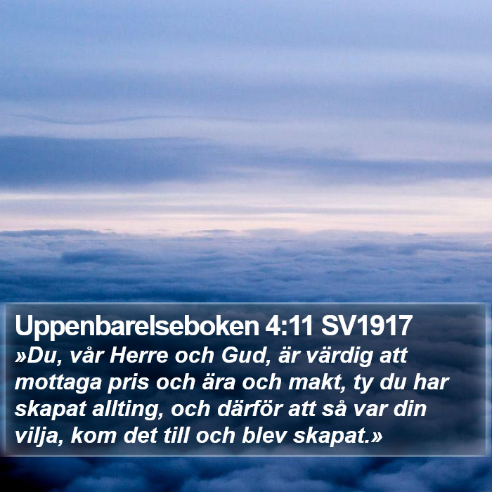 Uppenbarelseboken 4:11 SV1917 Bible Study