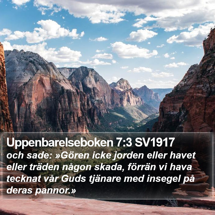 Uppenbarelseboken 7:3 SV1917 Bible Study